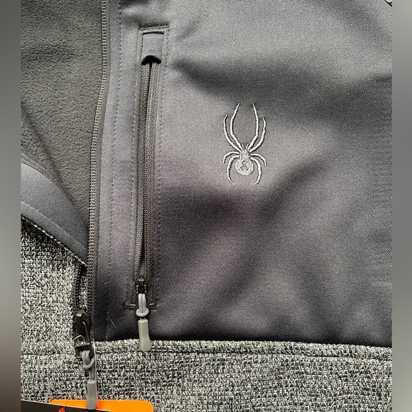 New Spyder Men’s Gray Half Zip Sweater Knit Pullover Jacket size XXL - Picture 6 of 8